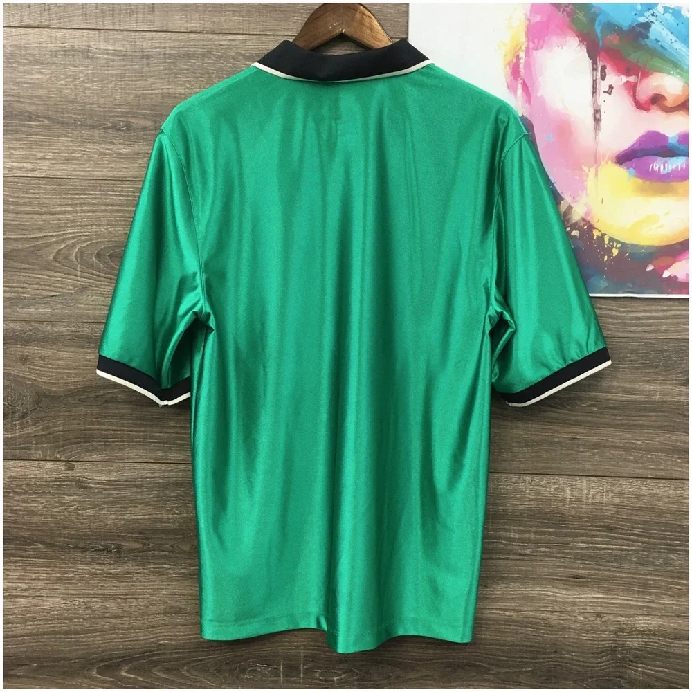 Nike Team Mens Green Dri-Fit Energy Soccer Jersey Polo Shirt Loose Fit Size M